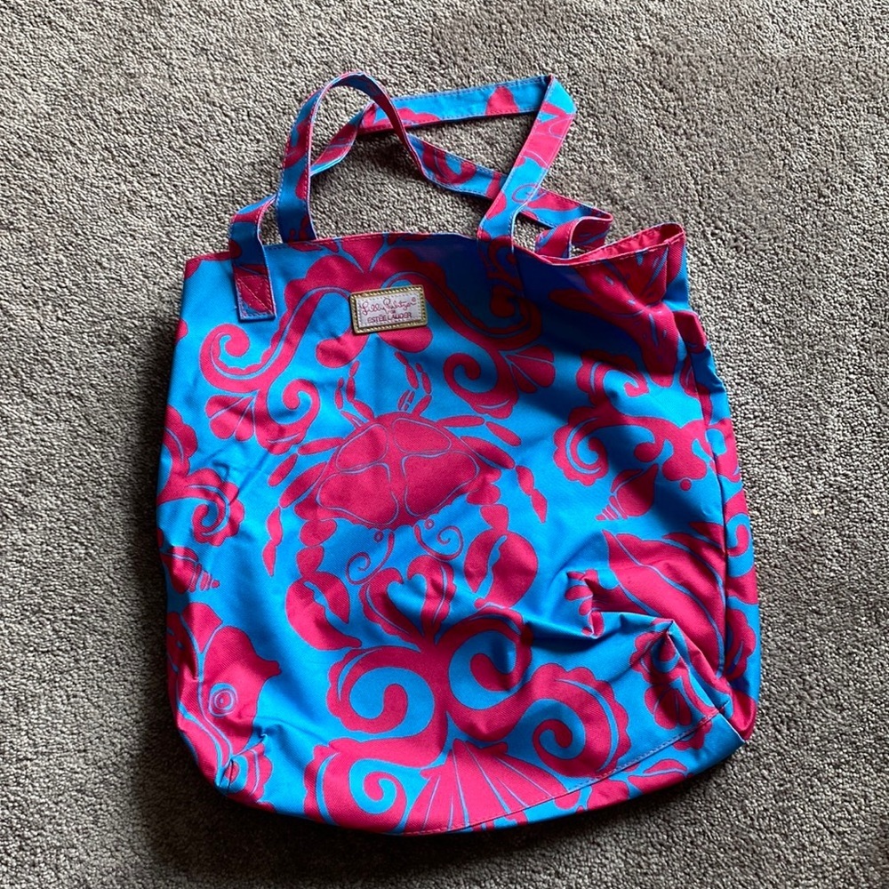 Lilly Pulitzer for Estée Lauder Blue/Pink Tote Bag